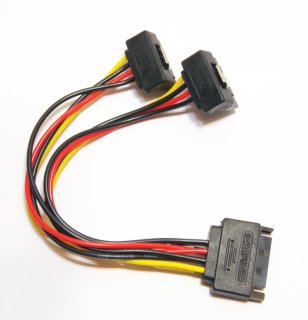 S-ATA Powersplit Y-Kabel, gewinkelt